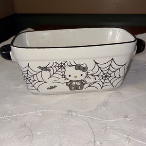 Hello Kitty Halloween Zrike Brands Baking Bread Dish Skeleton Spiderweb 10” x 4”